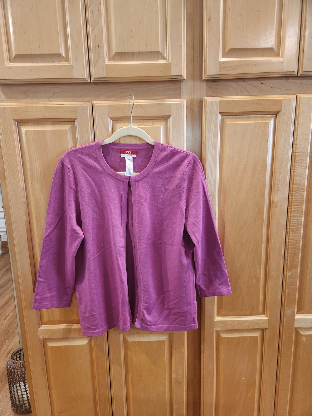 Anne Klein Sport Womens Raspberry Open Cardigan